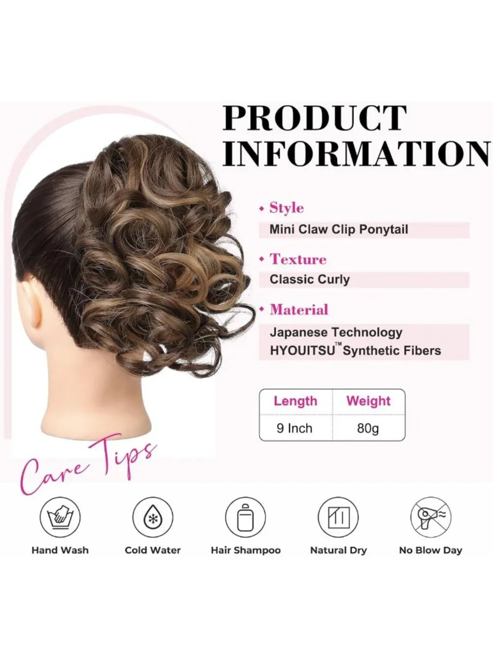 Short Curly Wavy Ponytail Extension - 9